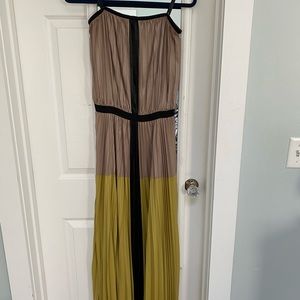 BCBGmaxazria pleated colorblock strapless dress